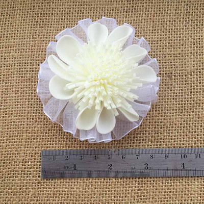 2gab Bleum Home Kid Gudrs lielas mežģīnes Roku darbs balti mežģīņu ziedi Matu sprādzes Prefekts matu sprādzes dāvanu komplekts bantes Matu aksesuāri Matu rokturis