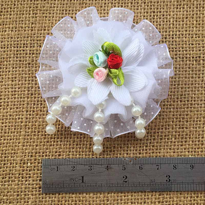 2gab Bleum Home Kid Gudrs lielas mežģīnes Roku darbs balti mežģīņu ziedi Matu sprādzes Prefekts matu sprādzes dāvanu komplekts bantes Matu aksesuāri Matu rokturis