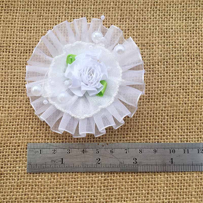 2gab Bleum Home Kid Gudrs lielas mežģīnes Roku darbs balti mežģīņu ziedi Matu sprādzes Prefekts matu sprādzes dāvanu komplekts bantes Matu aksesuāri Matu rokturis