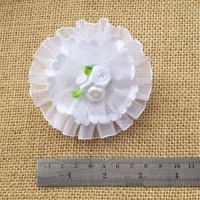 2gab Bleum Home Kid Gudrs lielas mežģīnes Roku darbs balti mežģīņu ziedi Matu sprādzes Prefekts matu sprādzes dāvanu komplekts bantes Matu aksesuāri Matu rokturis