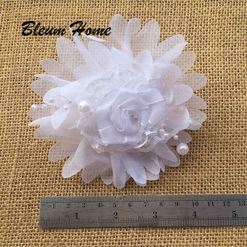 2gab Bleum Home Kid Gudrs lielas mežģīnes Roku darbs balti mežģīņu ziedi Matu sprādzes Prefekts matu sprādzes dāvanu komplekts bantes Matu aksesuāri Matu rokturis