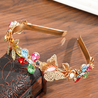 Haimeikang Strass Bezel Baroc Bandita pentru femei Cristal Bretele de păr Nouă modă din aliaj Cerce pentru păr Accesorii pentru păr