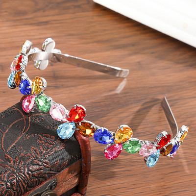 Haimeikang Strass Bezel Baroc Bandita pentru femei Cristal Bretele de păr Nouă modă din aliaj Cerce pentru păr Accesorii pentru păr