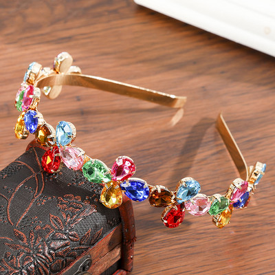 Haimeikang Strass Bezel Baroc Bandita pentru femei Cristal Bretele de păr Nouă modă din aliaj Cerce pentru păr Accesorii pentru păr