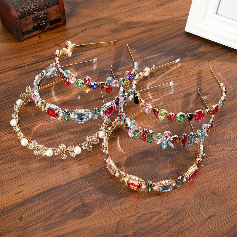 Haimeikang Strass Bezel Baroc Bandita pentru femei Cristal Bretele de păr Nouă modă din aliaj Cerce pentru păr Accesorii pentru păr