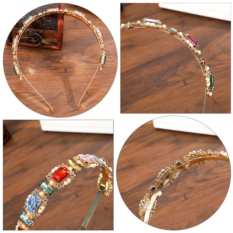 Haimeikang Strass Bezel Baroc Bandita pentru femei Cristal Bretele de păr Nouă modă din aliaj Cerce pentru păr Accesorii pentru păr