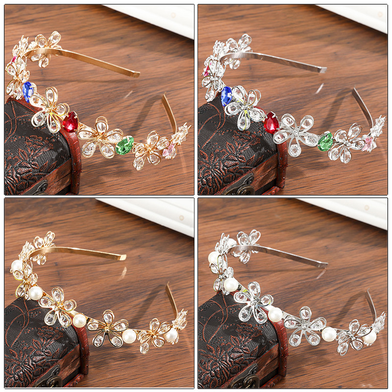 Haimeikang Strass Bezel Baroc Bandita pentru femei Cristal Bretele de păr Nouă modă din aliaj Cerce pentru păr Accesorii pentru păr