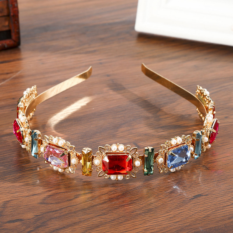 Haimeikang Strass Bezel Baroc Bandita pentru femei Cristal Bretele de păr Nouă modă din aliaj Cerce pentru păr Accesorii pentru păr