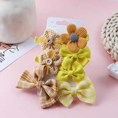 Nová sada kreslených sponiek do vlasov s mašľou a kvetinovou mašľou, roztomilé sponky do vlasov, detské vlasové doplnky, ozdoby na čelenku