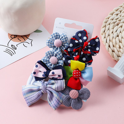 Nová sada kreslených sponiek do vlasov s mašľou a kvetinovou mašľou, roztomilé sponky do vlasov, detské vlasové doplnky, ozdoby na čelenku