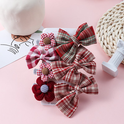 Nová sada kreslených sponiek do vlasov s mašľou a kvetinovou mašľou, roztomilé sponky do vlasov, detské vlasové doplnky, ozdoby na čelenku