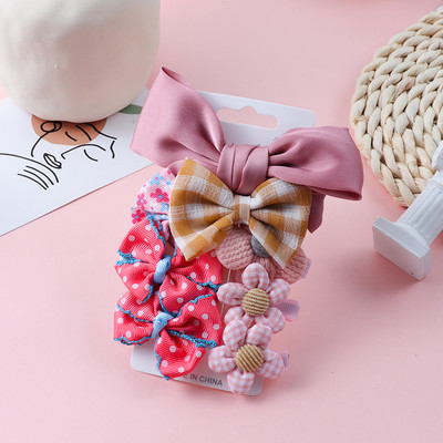 Nová sada kreslených sponiek do vlasov s mašľou a kvetinovou mašľou, roztomilé sponky do vlasov, detské vlasové doplnky, ozdoby na čelenku