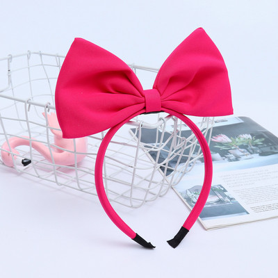 Oaoleer traka za kosu s crvenom mašnom Dječji dodaci za kosu Djevojčice Jednobojna traka za kosu s velikom mašnom od tkanine Mrežasta crvena gumica za kosu