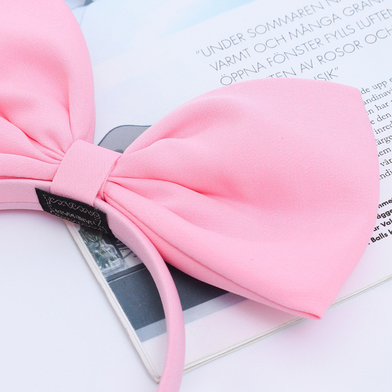 Oaoleer traka za kosu s crvenom mašnom Dječji dodaci za kosu Djevojčice Jednobojna traka za kosu s velikom mašnom od tkanine Mrežasta crvena gumica za kosu