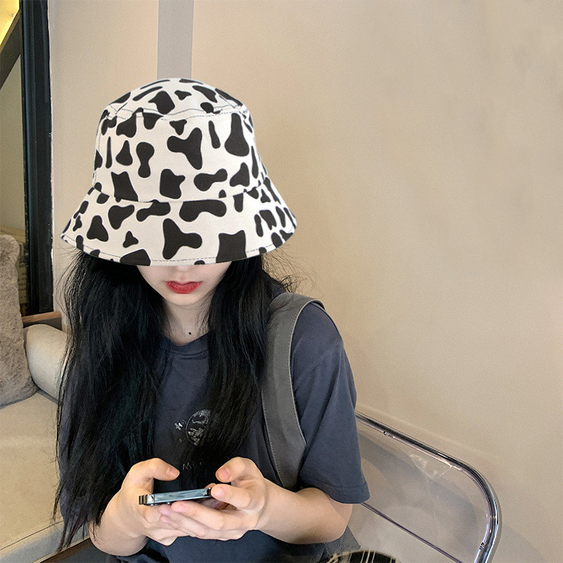 Tehénnyomat Vödörsapka Megfordítható Összecsukható Halászsapkák Tavaszi Nyári Lady Panama sapkák Női Divat Napvédő sapka