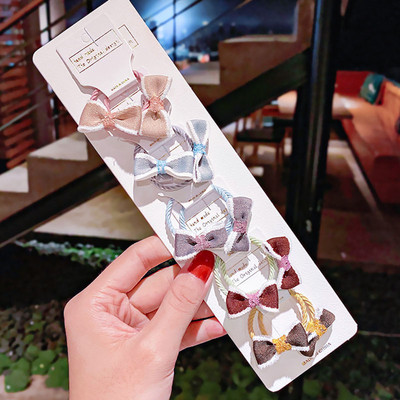 10 bucăți/set fete noi, drăguț, carouri, dungi, benzi de păr cu fundă mică, bentiță dulce pentru copii, benzi de cauciuc, accesorii de păr la modă