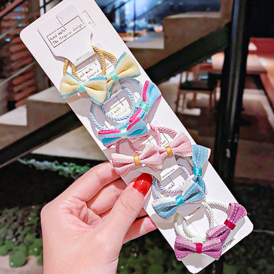 10 bucăți/set fete noi, drăguț, carouri, dungi, benzi de păr cu fundă mică, bentiță dulce pentru copii, benzi de cauciuc, accesorii de păr la modă