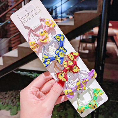 10 bucăți/set fete noi, drăguț, carouri, dungi, benzi de păr cu fundă mică, bentiță dulce pentru copii, benzi de cauciuc, accesorii de păr la modă