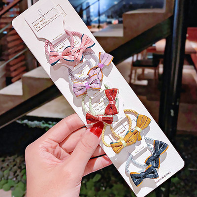 10 bucăți/set fete noi, drăguț, carouri, dungi, benzi de păr cu fundă mică, bentiță dulce pentru copii, benzi de cauciuc, accesorii de păr la modă