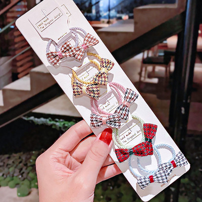 10 bucăți/set fete noi, drăguț, carouri, dungi, benzi de păr cu fundă mică, bentiță dulce pentru copii, benzi de cauciuc, accesorii de păr la modă