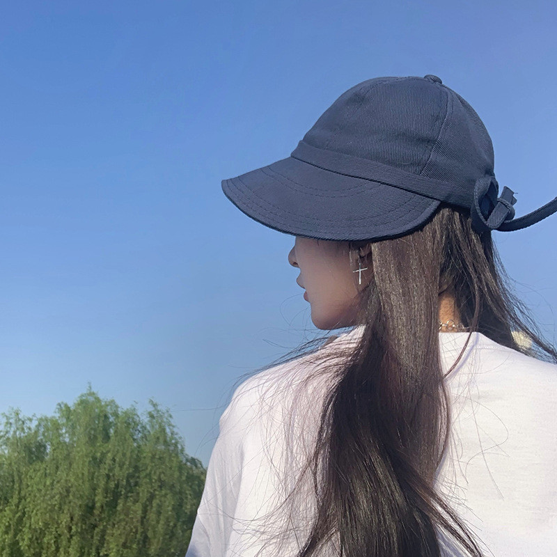 Proljeće ljeto Novi ženski šešir s kantom Jednobojne mašne Podesivi pamučni šeširi za sunčanje na otvorenom Sportske preklopne panama kape za plažu Ženske