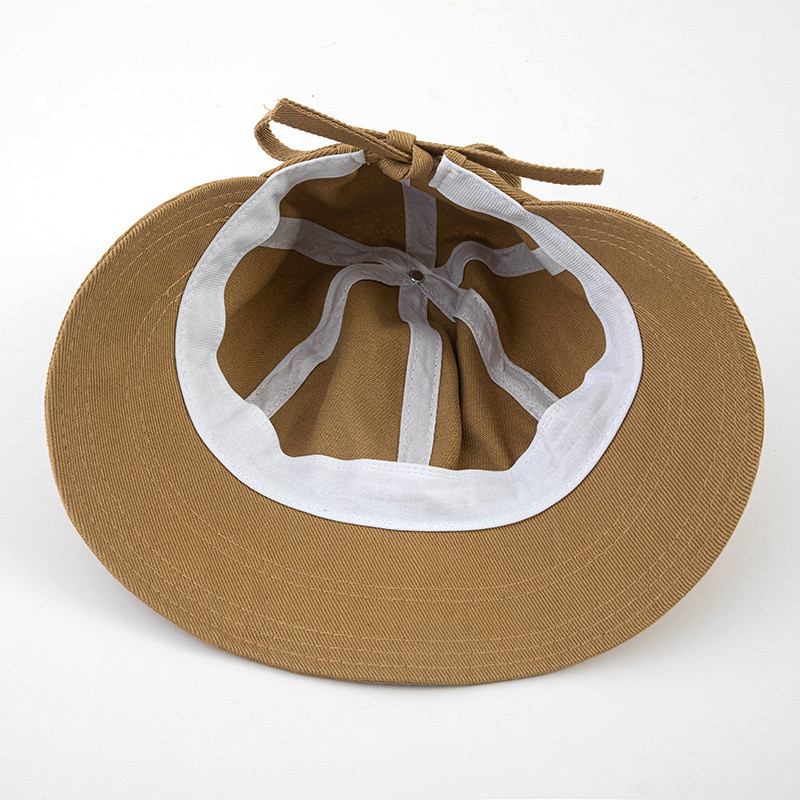 Proljeće ljeto Novi ženski šešir s kantom Jednobojne mašne Podesivi pamučni šeširi za sunčanje na otvorenom Sportske preklopne panama kape za plažu Ženske