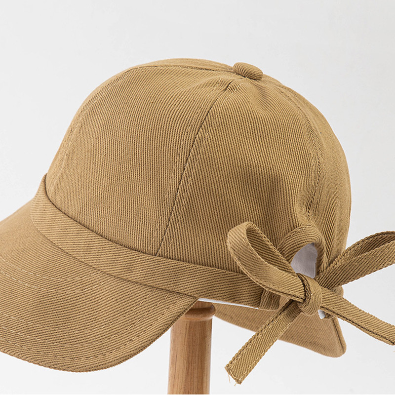 Proljeće ljeto Novi ženski šešir s kantom Jednobojne mašne Podesivi pamučni šeširi za sunčanje na otvorenom Sportske preklopne panama kape za plažu Ženske