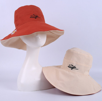 Slnečný klobúk, letný skladací klobúk pre ženy, vonkajší opaľovací krém, bavlnená rybárska poľovnícka čiapka s anti-UV filtrom a širokým okrajom