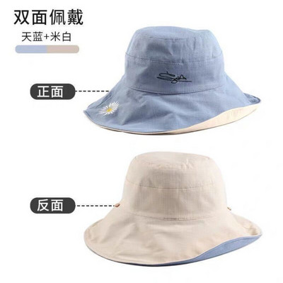 Slnečný klobúk, letný skladací klobúk pre ženy, vonkajší opaľovací krém, bavlnená rybárska poľovnícka čiapka s anti-UV filtrom a širokým okrajom