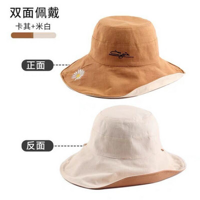Slnečný klobúk, letný skladací klobúk pre ženy, vonkajší opaľovací krém, bavlnená rybárska poľovnícka čiapka s anti-UV filtrom a širokým okrajom