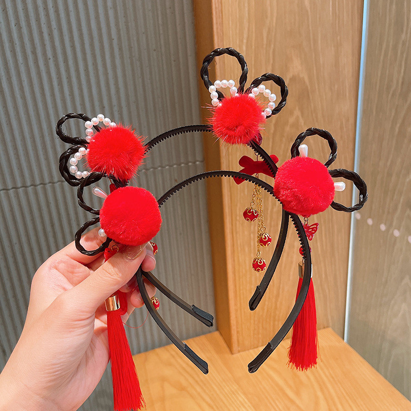 Vintage perika, plastične trake za kosu za djevojčice, obruč za kosu, traka za glavu, dječji drevni Hanfu Cosplay dodaci za kosu Pokrivalo