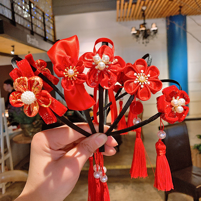 Vintage perika, plastične trake za kosu za djevojčice, obruč za kosu, traka za glavu, dječji drevni Hanfu Cosplay dodaci za kosu Pokrivalo