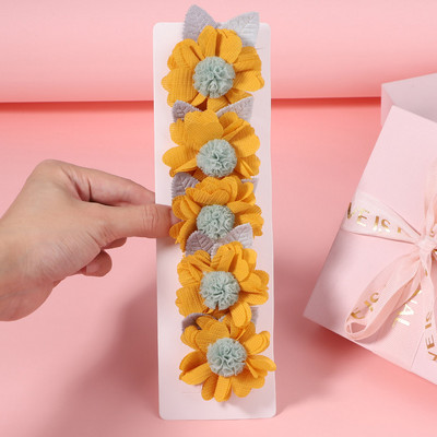 5 bucăți/set fete șifon flori lucrate manual cu agrafe de păr pentru copii prințesă trandafir agrafe pentru pânză accesorii cap cu ridicata