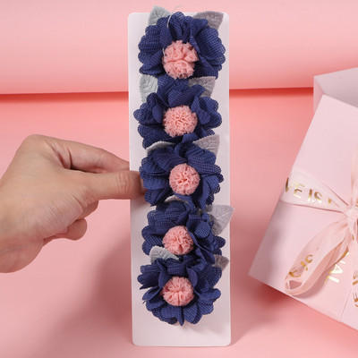 5 bucăți/set fete șifon flori lucrate manual cu agrafe de păr pentru copii prințesă trandafir agrafe pentru pânză accesorii cap cu ridicata