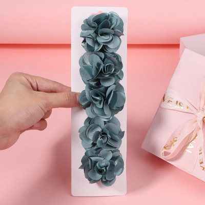 5 bucăți/set fete șifon flori lucrate manual cu agrafe de păr pentru copii prințesă trandafir agrafe pentru pânză accesorii cap cu ridicata