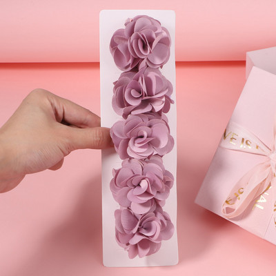 5 bucăți/set fete șifon flori lucrate manual cu agrafe de păr pentru copii prințesă trandafir agrafe pentru pânză accesorii cap cu ridicata