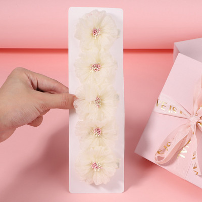 5 bucăți/set fete șifon flori lucrate manual cu agrafe de păr pentru copii prințesă trandafir agrafe pentru pânză accesorii cap cu ridicata