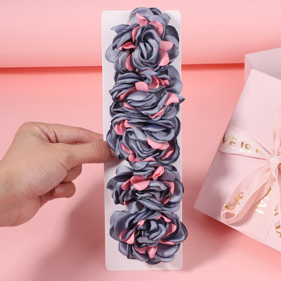 5 bucăți/set fete șifon flori lucrate manual cu agrafe de păr pentru copii prințesă trandafir agrafe pentru pânză accesorii cap cu ridicata