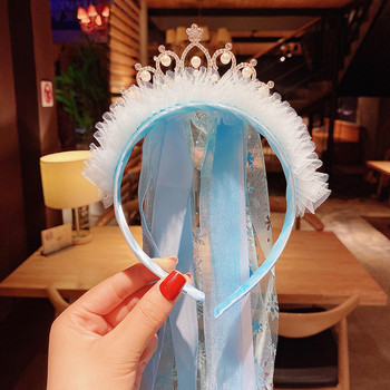 Κορδέλες κεφαλής από νήματα πέπλο για παιδιά Κορίτσι Princess Crown Bow Knot Flower Hairbands Παιδικά Αξεσουάρ Μαλλιών Κορεάτικα Χειροποίητα Χονδρική