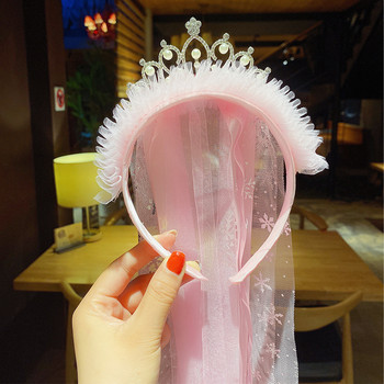 Κορδέλες κεφαλής από νήματα πέπλο για παιδιά Κορίτσι Princess Crown Bow Knot Flower Hairbands Παιδικά Αξεσουάρ Μαλλιών Κορεάτικα Χειροποίητα Χονδρική