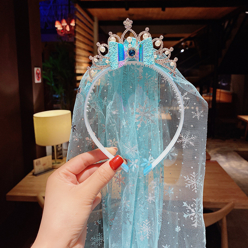 Veo trake za glavu od pređe za djecu Djevojčice Princess Crown Mašna čvor Cvjetne trake za kosu Dječji dodaci za kosu Korejski ručni veleprodaja