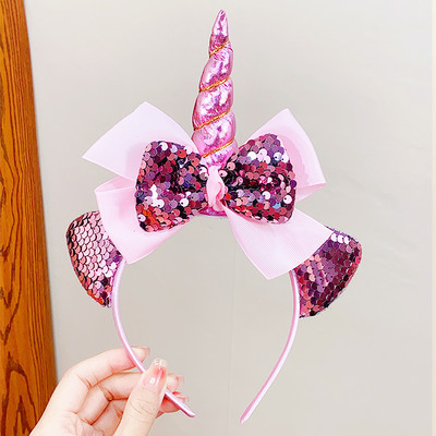Nova slatka svjetlucava mašna Mačje uši Jednorog traka za kosu za djevojke Party Festival Ukrasite kosu Traka za glavu Dječji ljupki dodaci za kosu