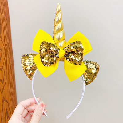 Nova slatka svjetlucava mašna Mačje uši Jednorog traka za kosu za djevojke Party Festival Ukrasite kosu Traka za glavu Dječji ljupki dodaci za kosu
