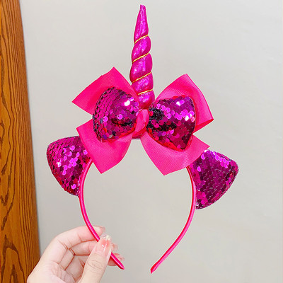 Nova slatka svjetlucava mašna Mačje uši Jednorog traka za kosu za djevojke Party Festival Ukrasite kosu Traka za glavu Dječji ljupki dodaci za kosu