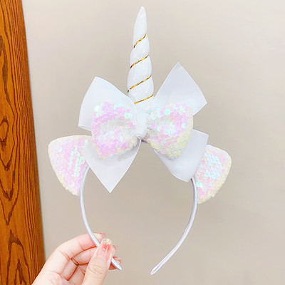 Nova slatka svjetlucava mašna Mačje uši Jednorog traka za kosu za djevojke Party Festival Ukrasite kosu Traka za glavu Dječji ljupki dodaci za kosu
