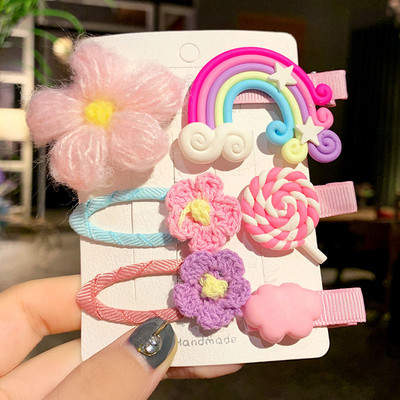 1 set noi fete drăguțe desene animate flori fructe geometrice agrafe de păr dulce agrafe bentiță pentru copii accesorii de păr la modă