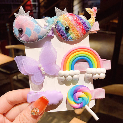 1 set noi fete drăguțe desene animate flori fructe geometrice agrafe de păr dulce agrafe bentiță pentru copii accesorii de păr la modă