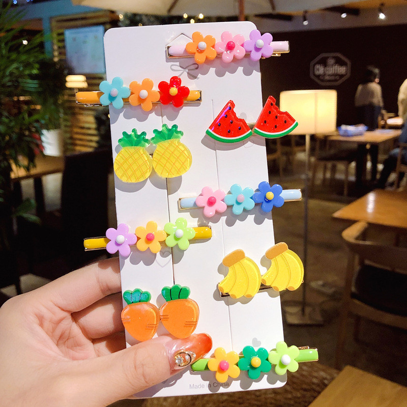 1 set noi fete drăguțe desene animate flori fructe geometrice agrafe de păr dulce agrafe bentiță pentru copii accesorii de păr la modă