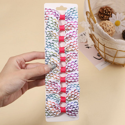 10 gab./komplekts 2,1 collu vienradzis varavīksnes apdruka loki matu sprādzes bērniem meitenēm multfilmu dizaina matadatas Galvassegas modes matu aksesuāri