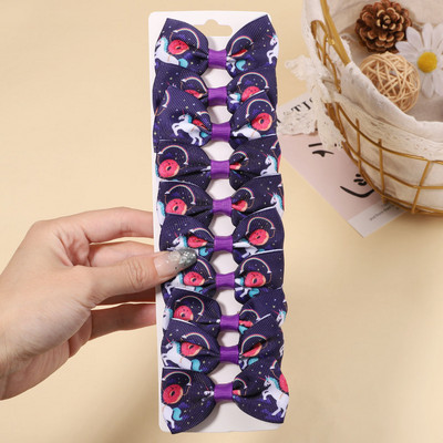 10 gab./komplekts 2,1 collu vienradzis varavīksnes apdruka loki matu sprādzes bērniem meitenēm multfilmu dizaina matadatas Galvassegas modes matu aksesuāri